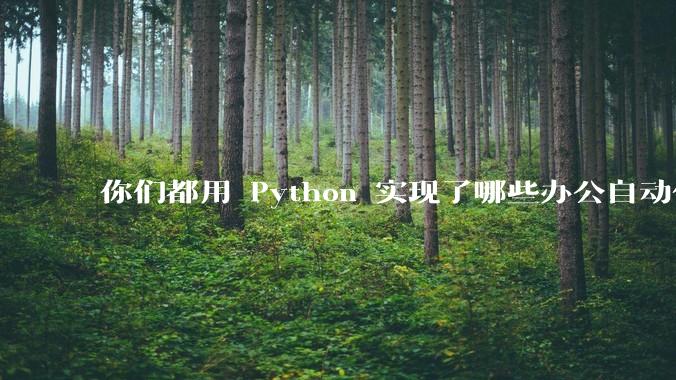 你们都用 Python 实现了哪些办公自动化？